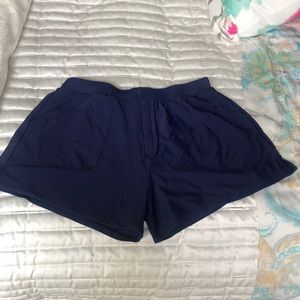 Navy blue swim shorts bottoms pockets new 12 L